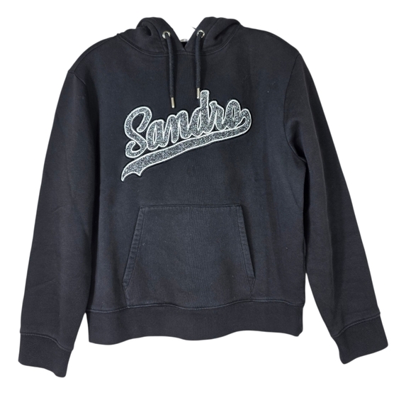 Sandro Hooded Graphic Sweatshirt - Picture 2 of 12